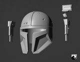 Heavy Infantry Mandalorian helmet model for 3D printing (.STL file download)