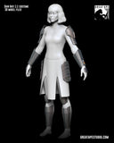 Female sci-fi assassin armor set models for 3D printing (.STL file download)