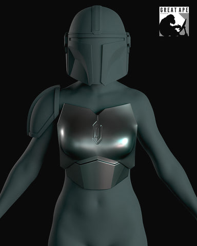 Mandalorian 'feminized' breastplate model for 3D printing (.STL file download)